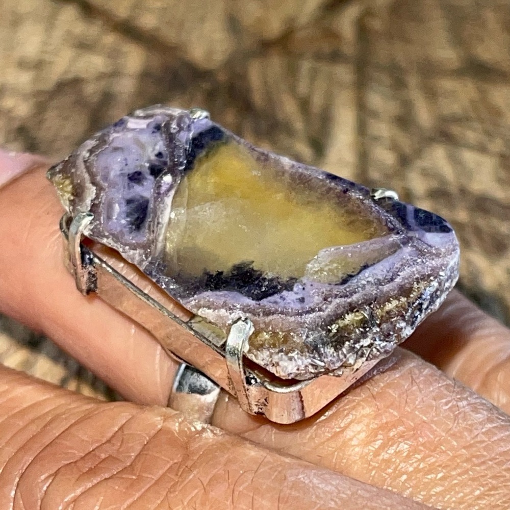 Translucent Purple Fluorite Ring 6 1/4